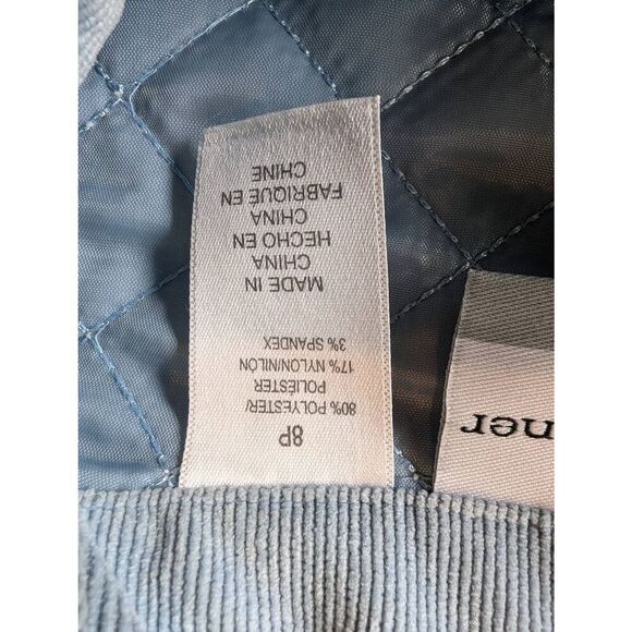 Alfred Dunner Jacket Women's Size 8P Blue Button Front Quilted Trim Corduroy - Picture 8 of 9